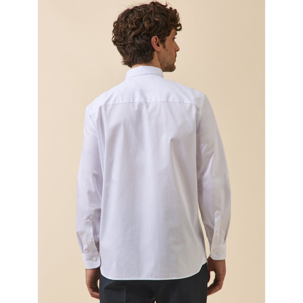 Chemise twill uni coupe contemporaine blanc, CYRILLUS
