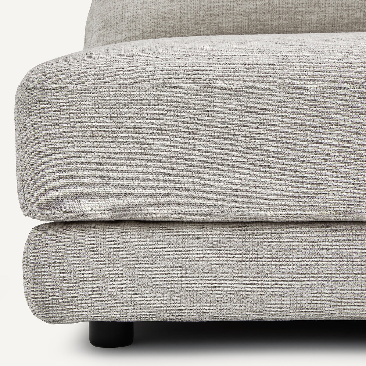 Demi-canapé droit, modulable en toile jaspée, TIBERIO gris/blanc, AM.PM