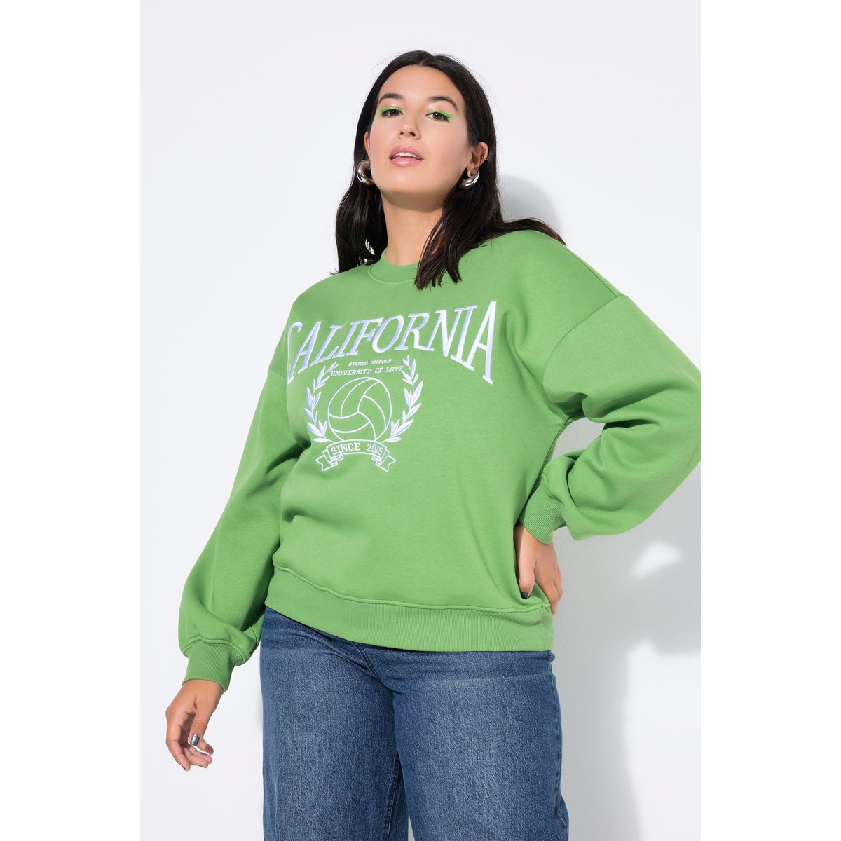 Sweat-shirt College, oversized vert pomme, STUDIO UNTOLD