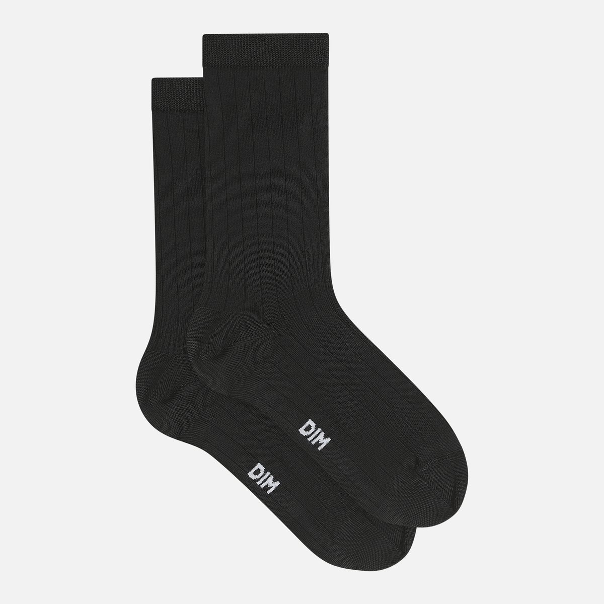 Mi-chaussettes effet satiné Mode noir, DIM