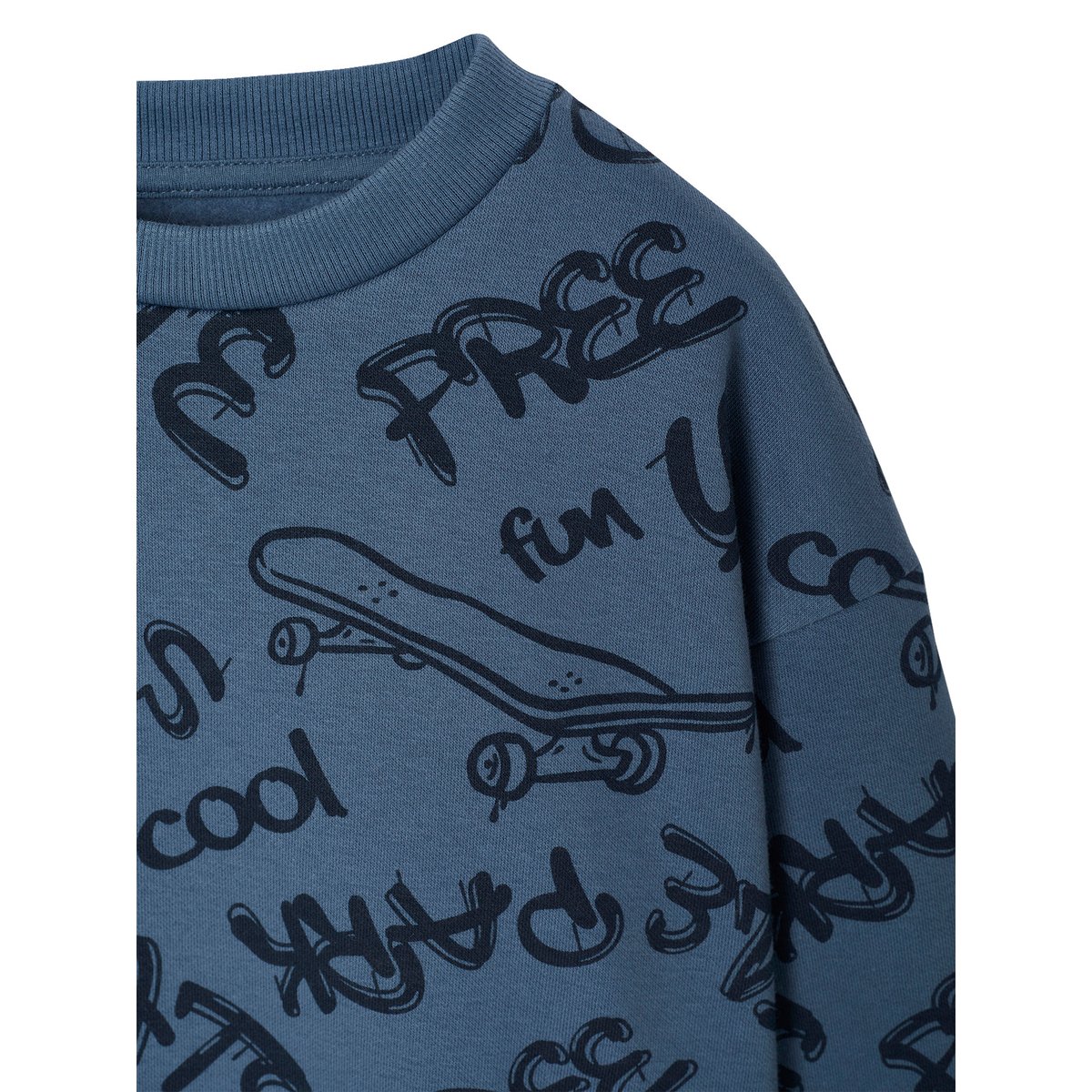 Sweat imprimé bleu moyen, VERTBAUDET