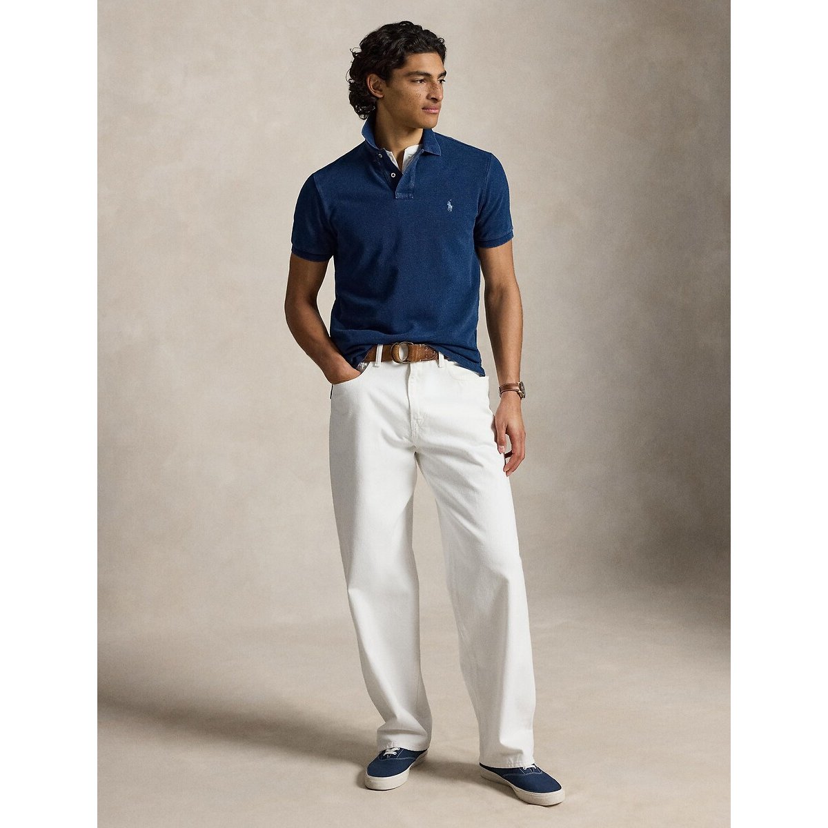 Custom Polo Shirt in Slim Fit dark indigo, POLO RALPH LAUREN