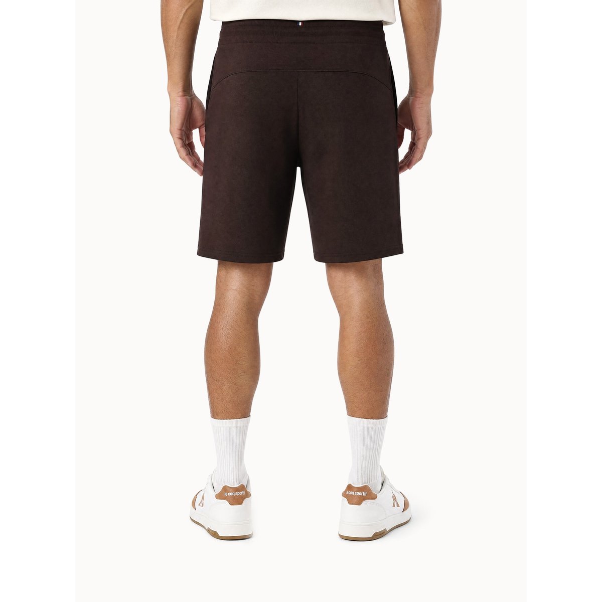 Short en molleton léger avec bandes rayées côtés Heritage molé, LE COQ SPORTIF