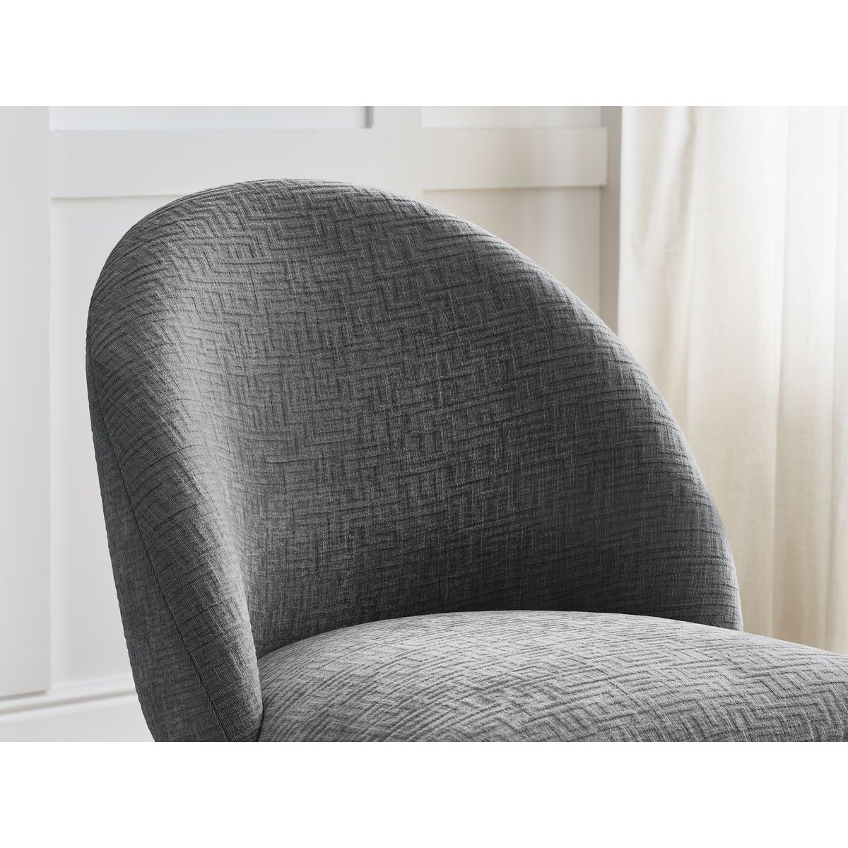 Chaise tissu texturé, LALIE gris foncé, BOBOCHIC
