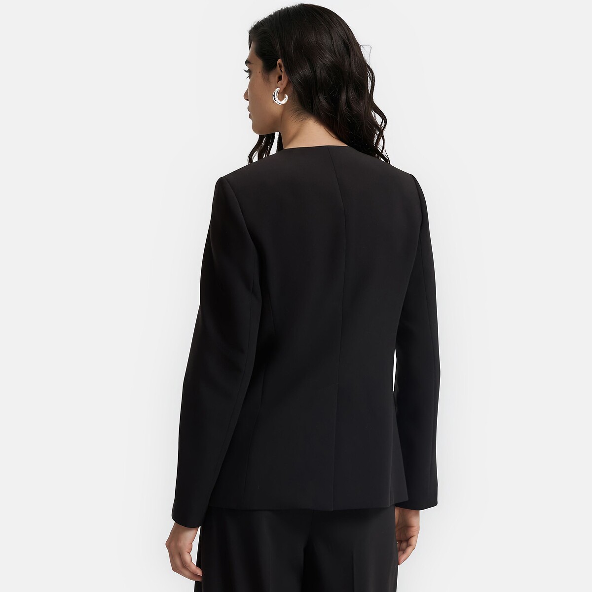 Giacca con collo rotondo e linea aderente nero , LA REDOUTE COLLECTIONS