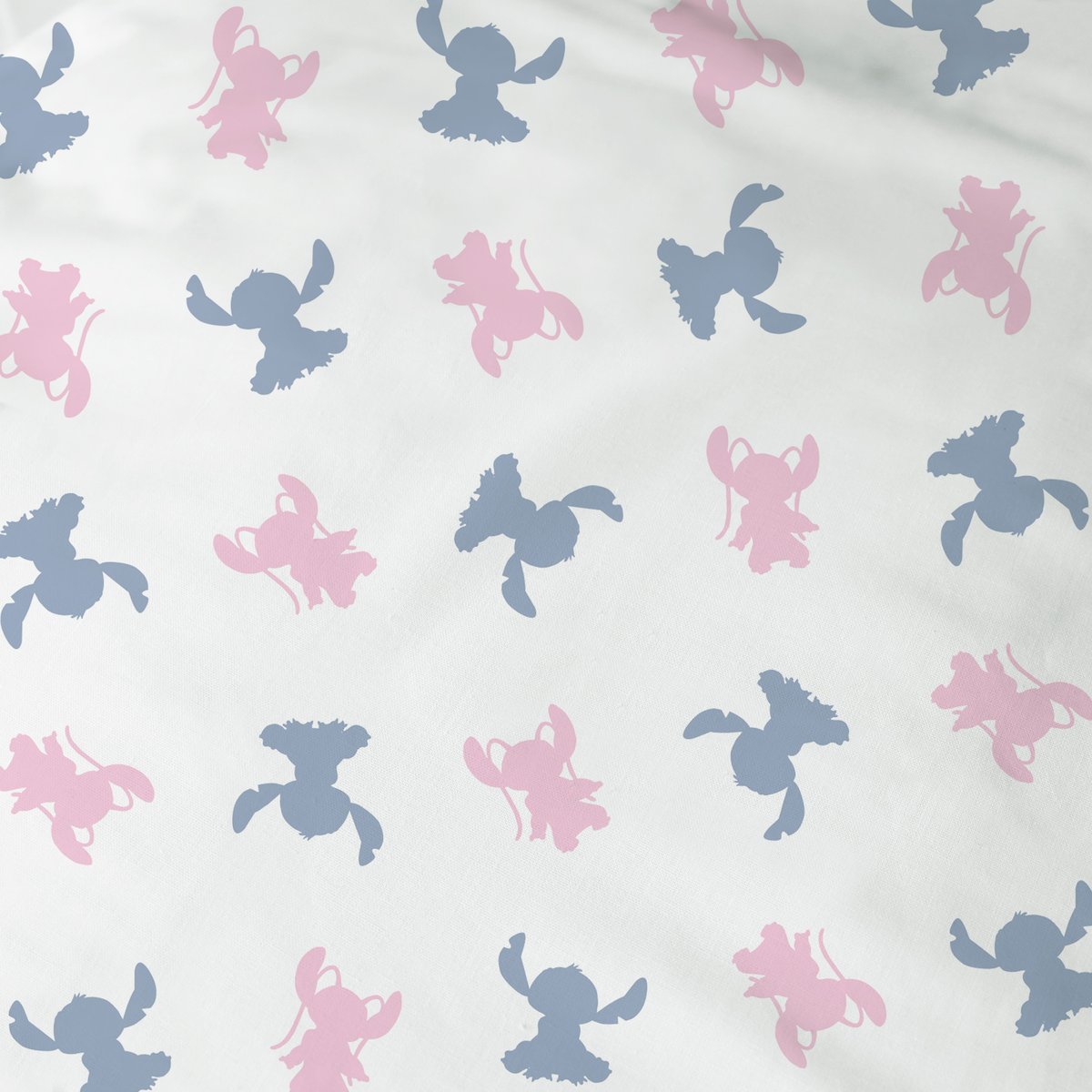 Parure de lit imprimée réversible 100% coton, AMOUR rose, DISNEY STITCH