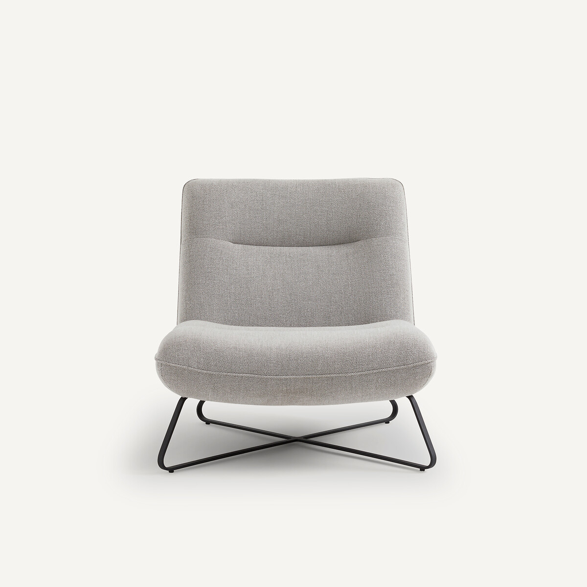 Fauteuil tissu natté chiné, Helma gris clair, AM.PM