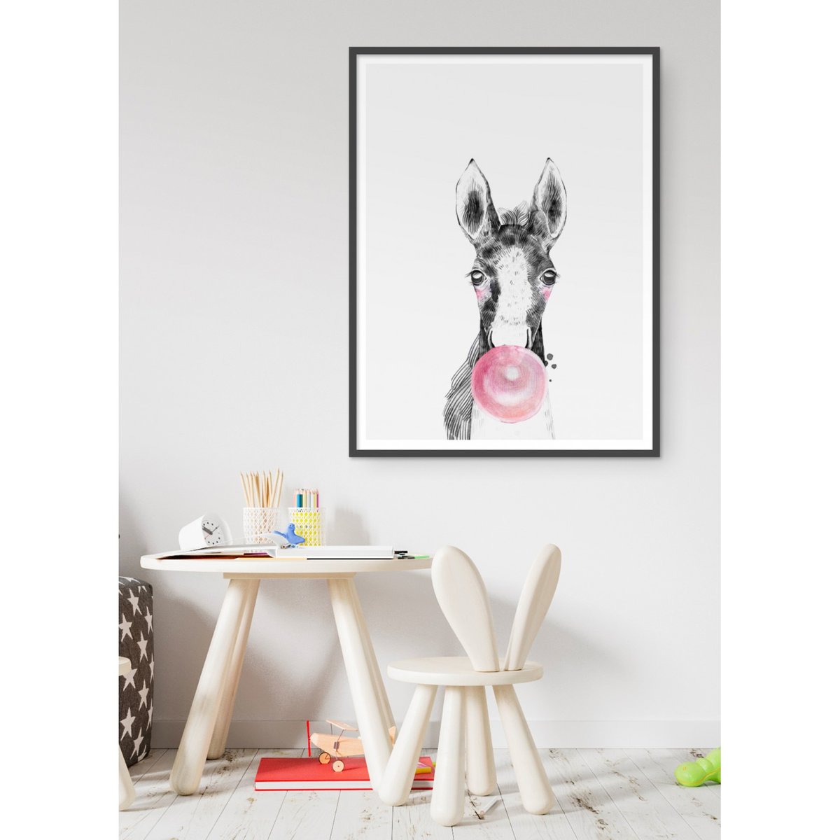 Affiche Bulle de Cheval Rose blanc, L'AFFICHERIE