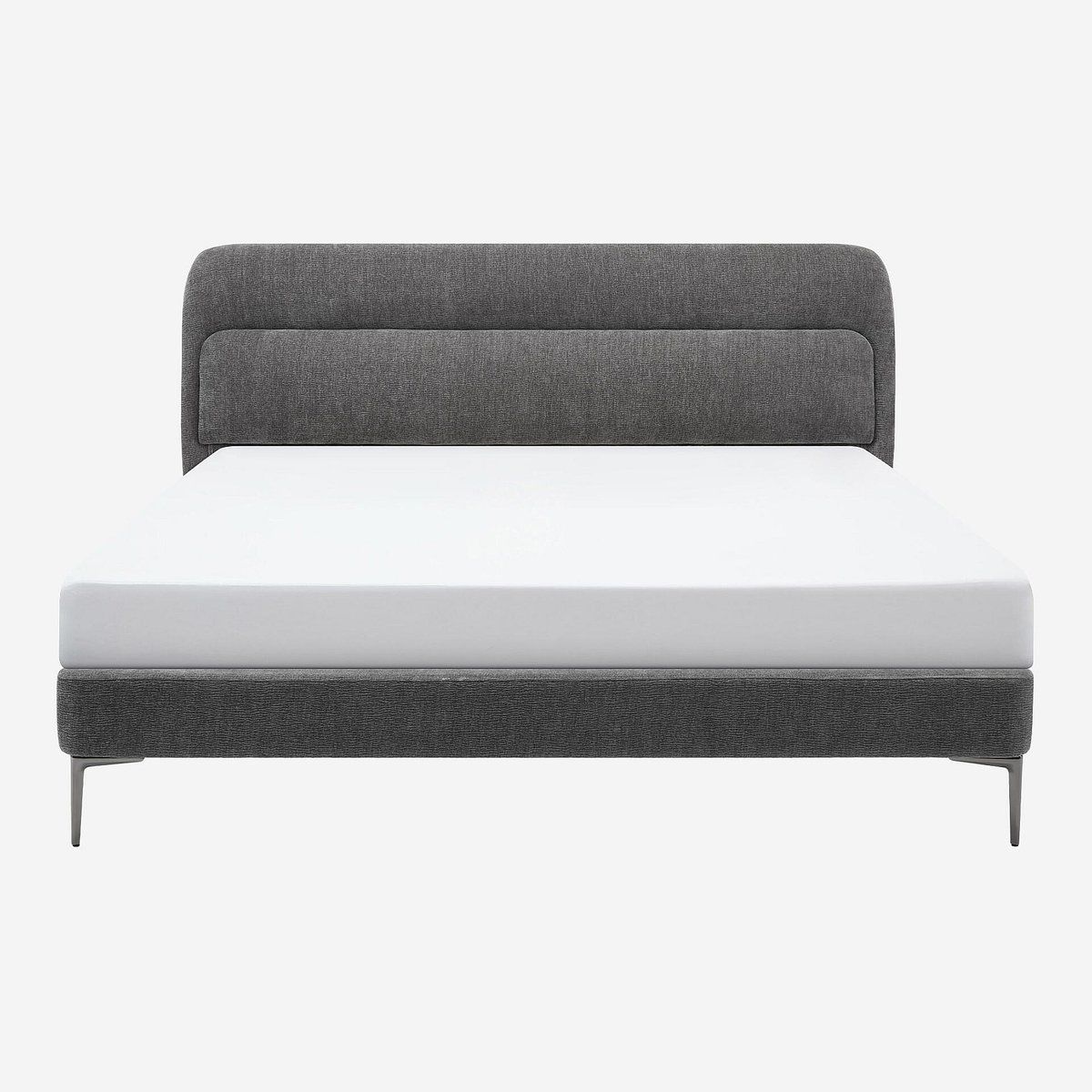 Lit en tissu IZMIR gris, HABITAT