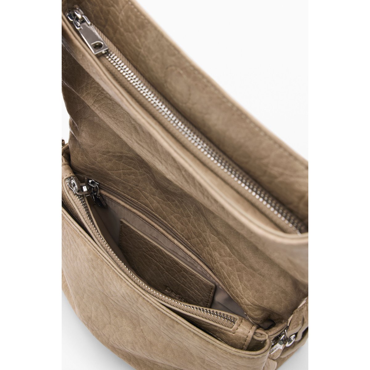 Sac effet cuir moyen beige, DESIGUAL