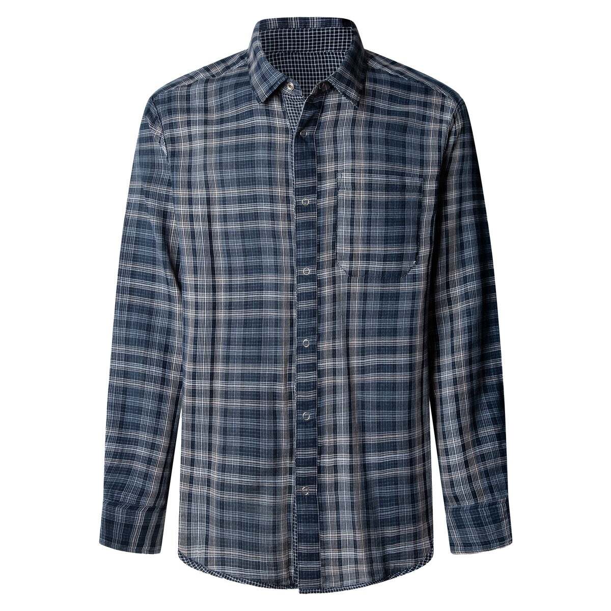 Chemise Réversible À Carreaux Coupe Regular sailor blue, PEPE JEANS