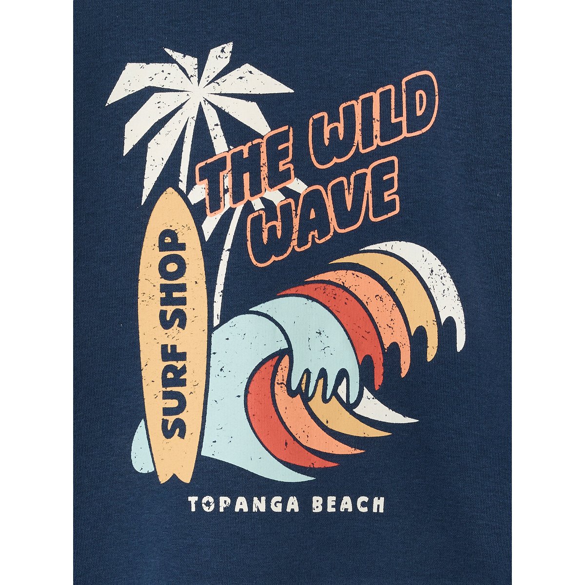 Sweat col rond manches lo bleu nuit, VERTBAUDET