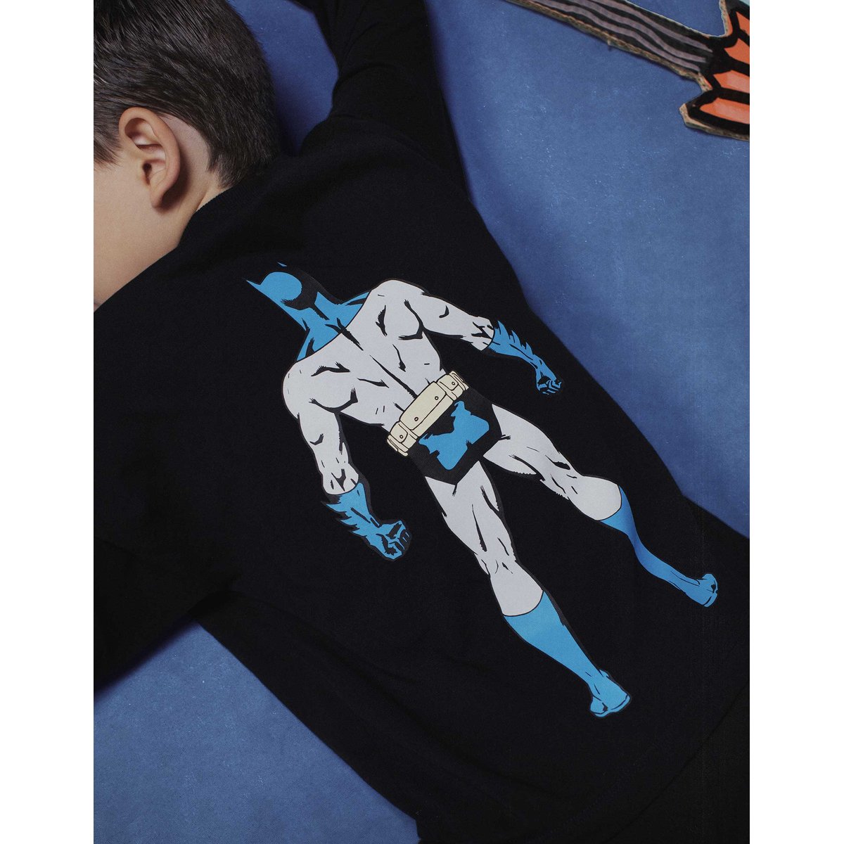T-shirt en coton à manches longues avec imprimés Batman noir, ZIPPY