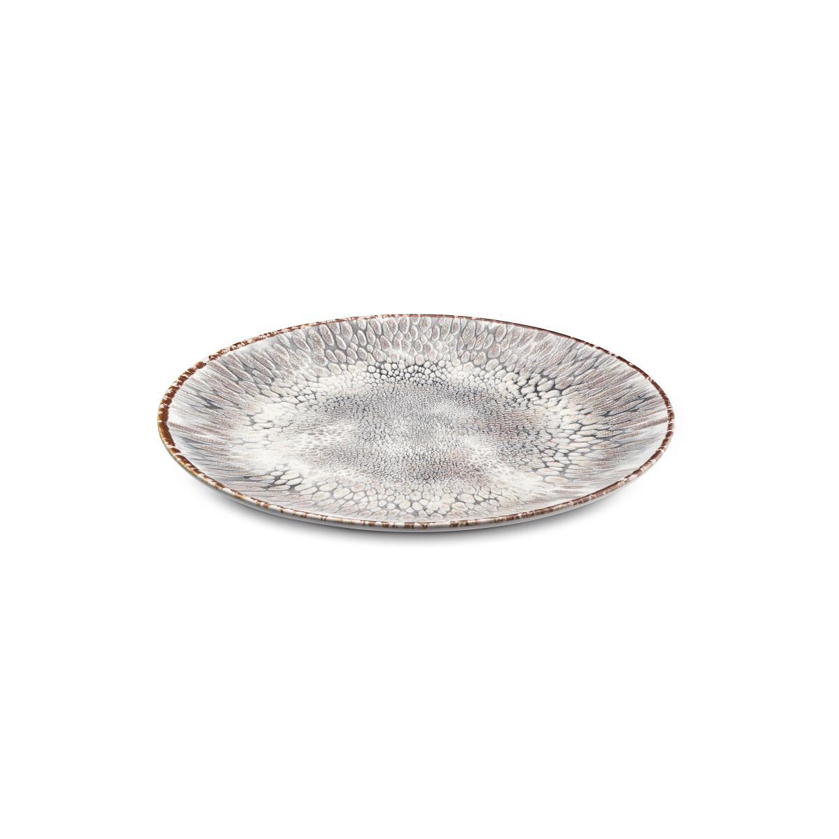 Assiette à dessert forme coupe (lot de 6) - gris texturé, MEDARD DE NOBLAT