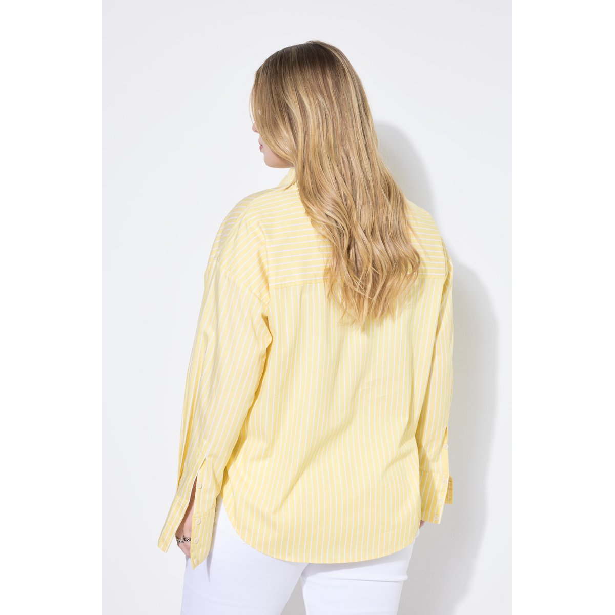 Chemisier oversize à rayures jaune tendre, STUDIO UNTOLD