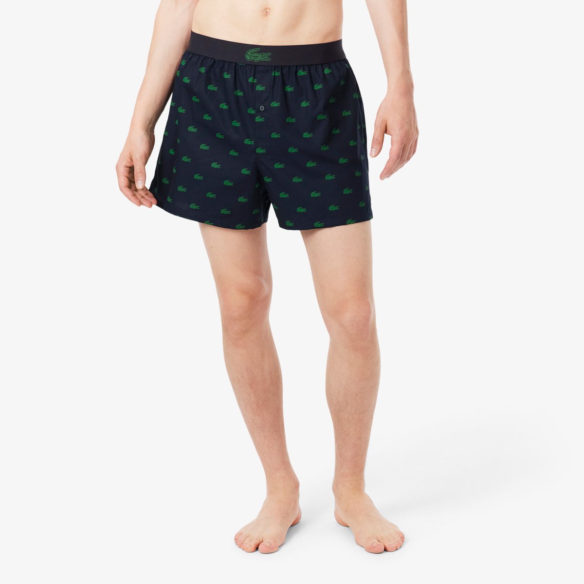 Lot de 3 caleçons popeline de coton bleu-9i6, LACOSTE