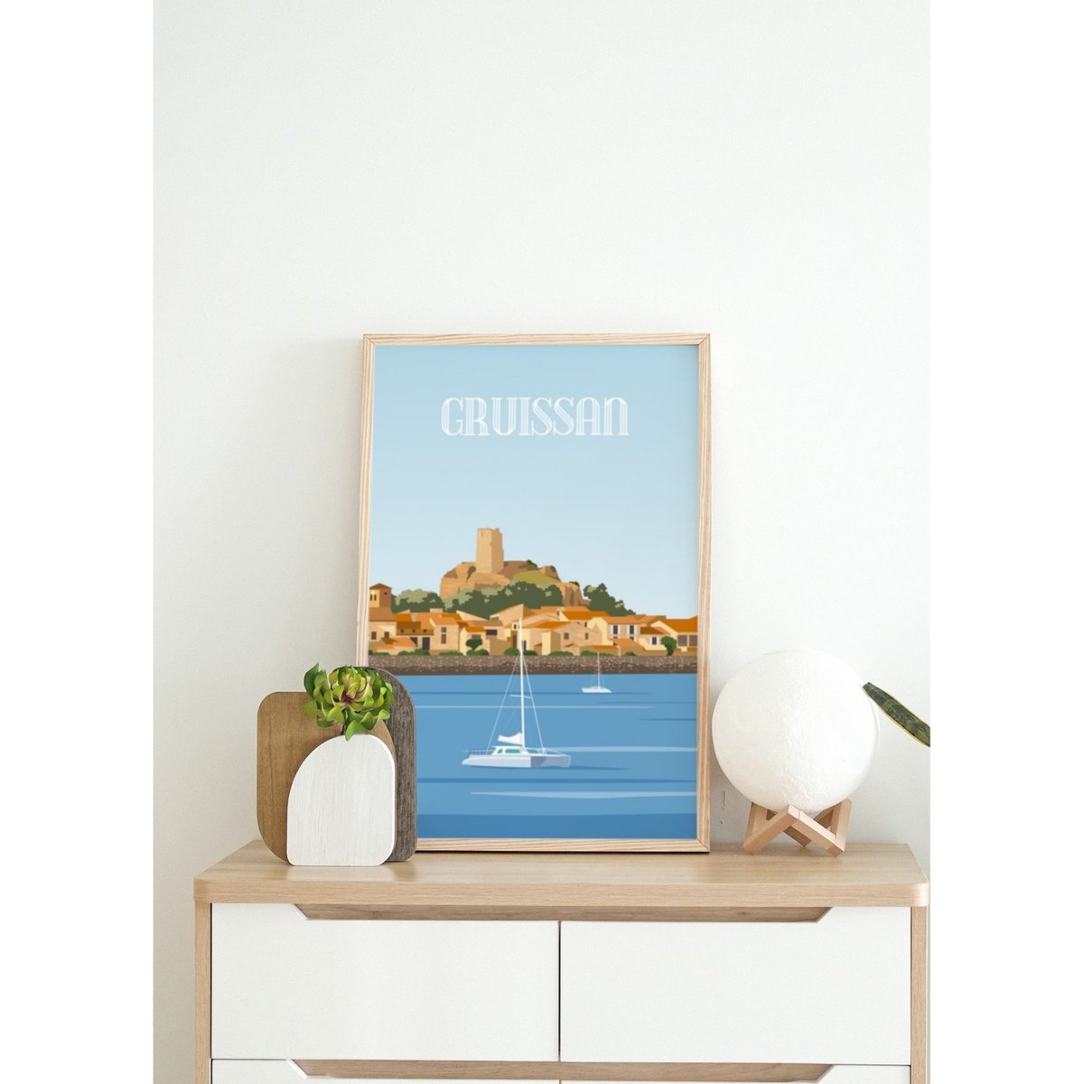 Affiche ville Gruissan blanc, L'AFFICHERIE