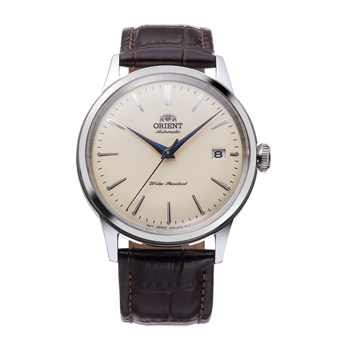 Montre Analogique BAMBINO argenté ivoire marron, ORIENT