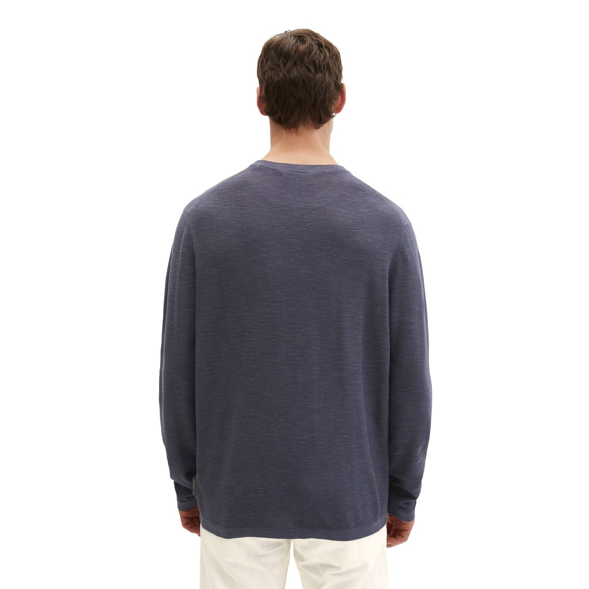 Pull-over regular en coton bio et en lin gris foncé, MARC O'POLO