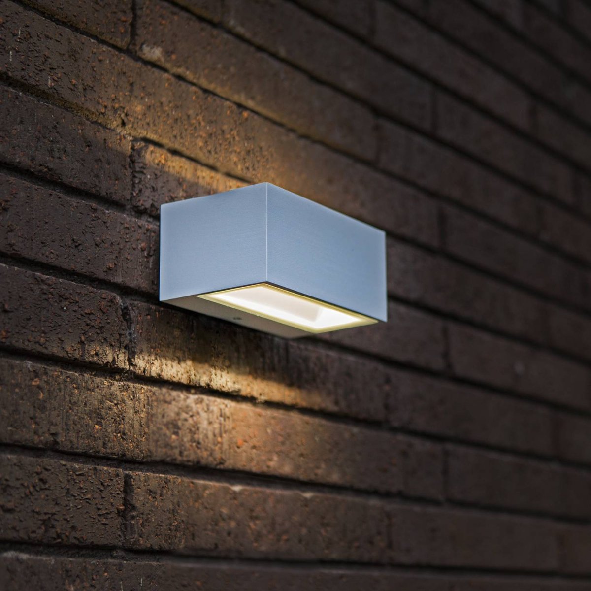 Applique murale d'extérieur sur secteur bidirectionnelle GEMINI GREY aluminium gris LED blanc H6,5cm white, LUMISKY
