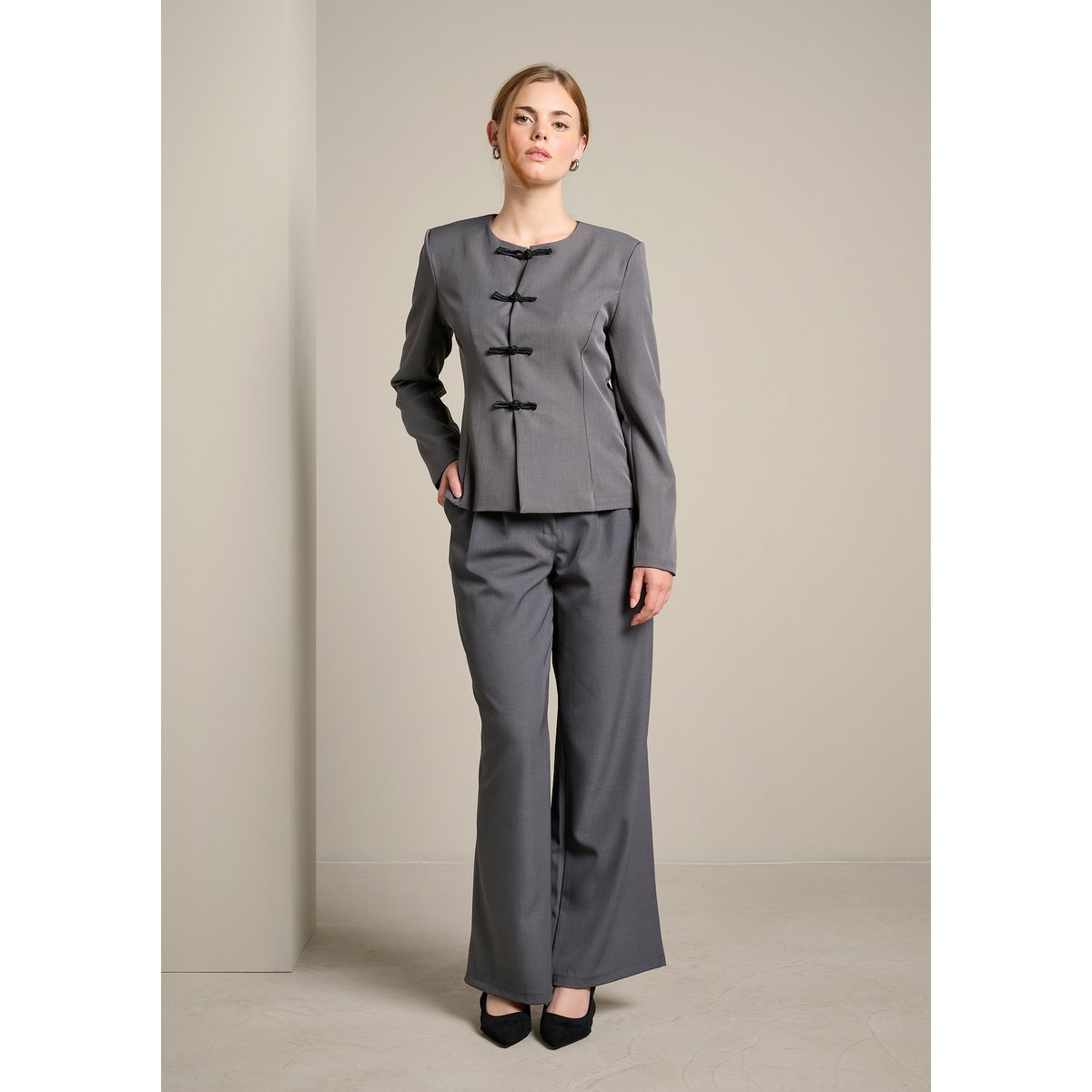 Pantalon ample tailleur gris, LOLALIZA