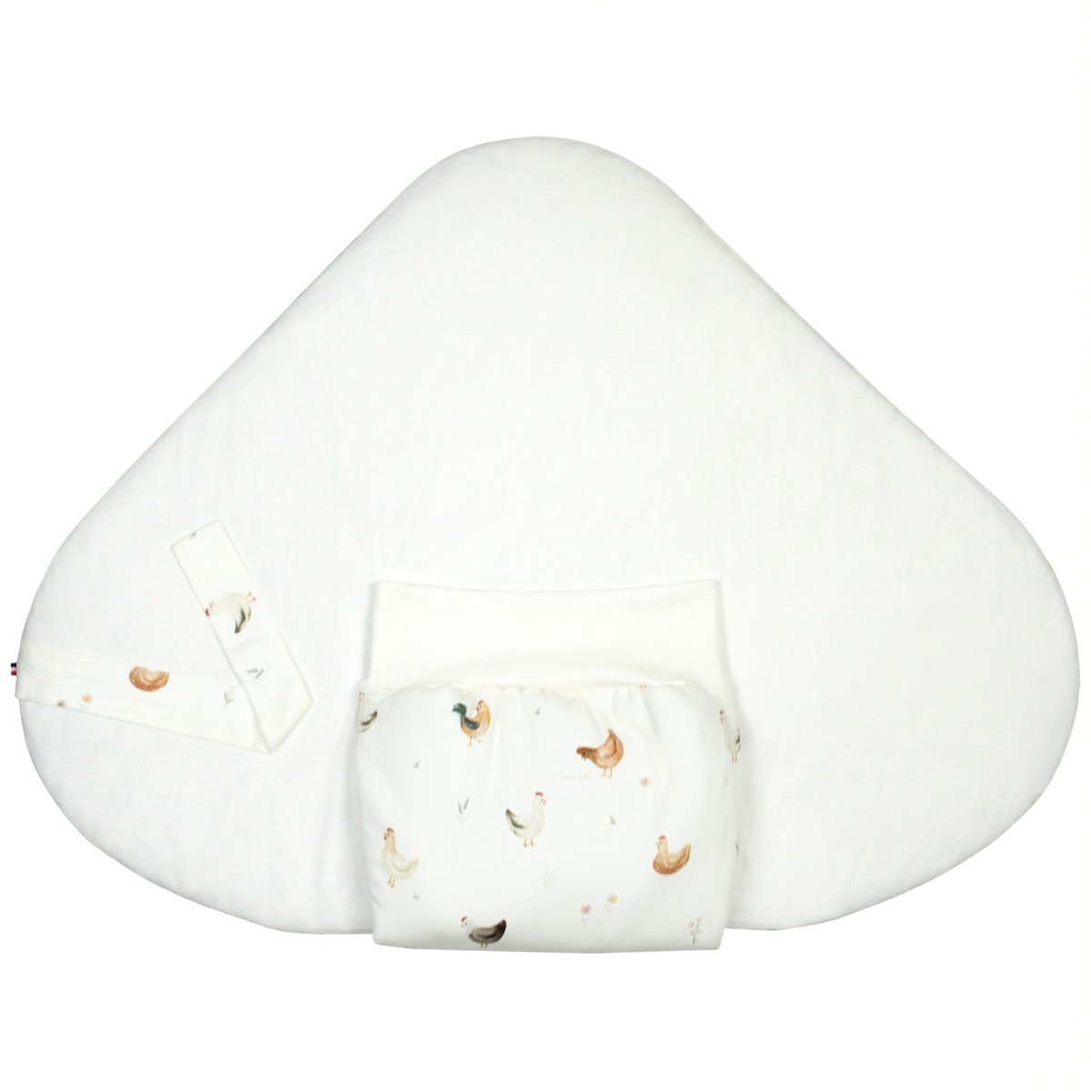 Gigoteuse d'emmaillotage évolutive GALLINA écru – motif poules champêtre, SEVIRA KIDS