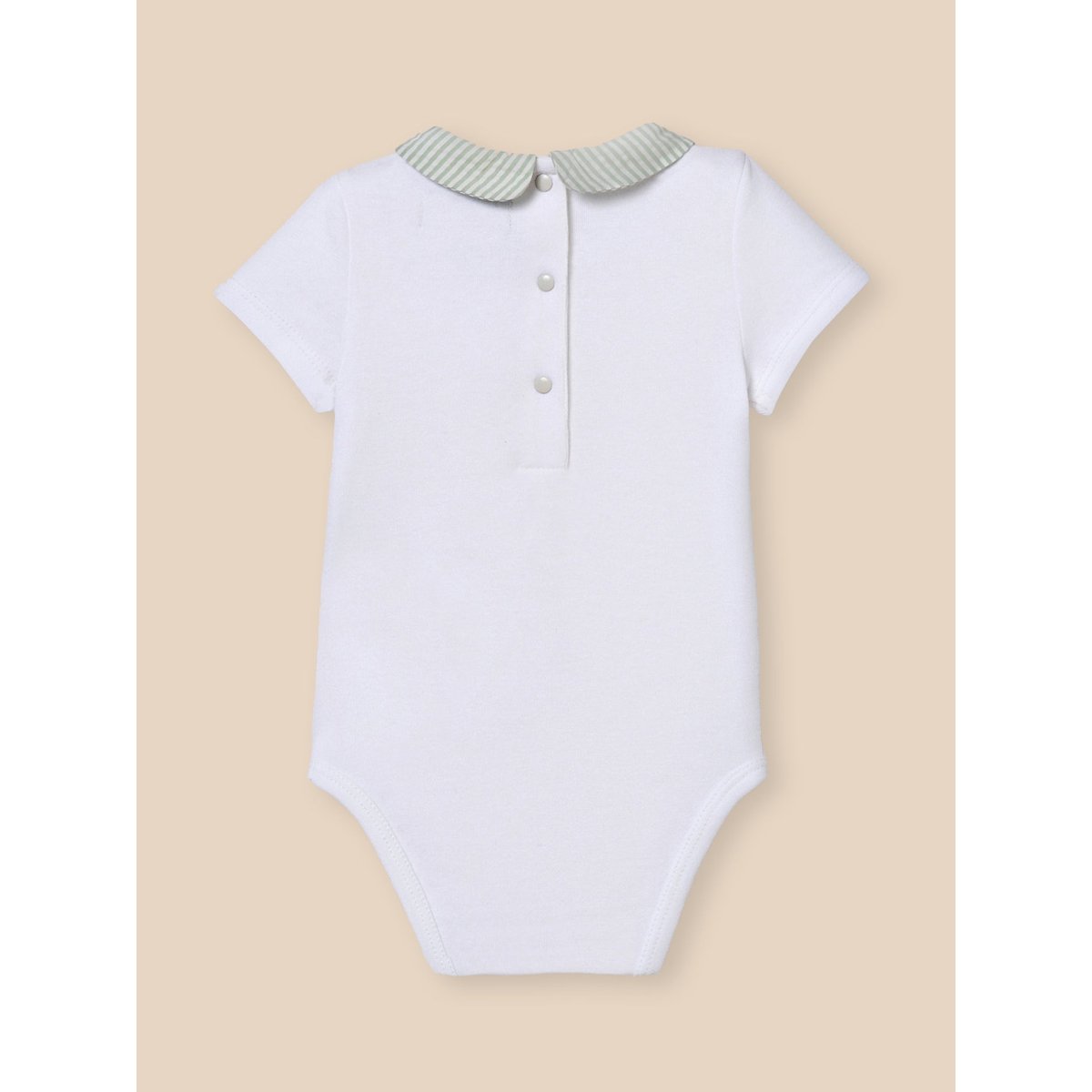 Body  col rayé - coton biologique rayure amande, CYRILLUS