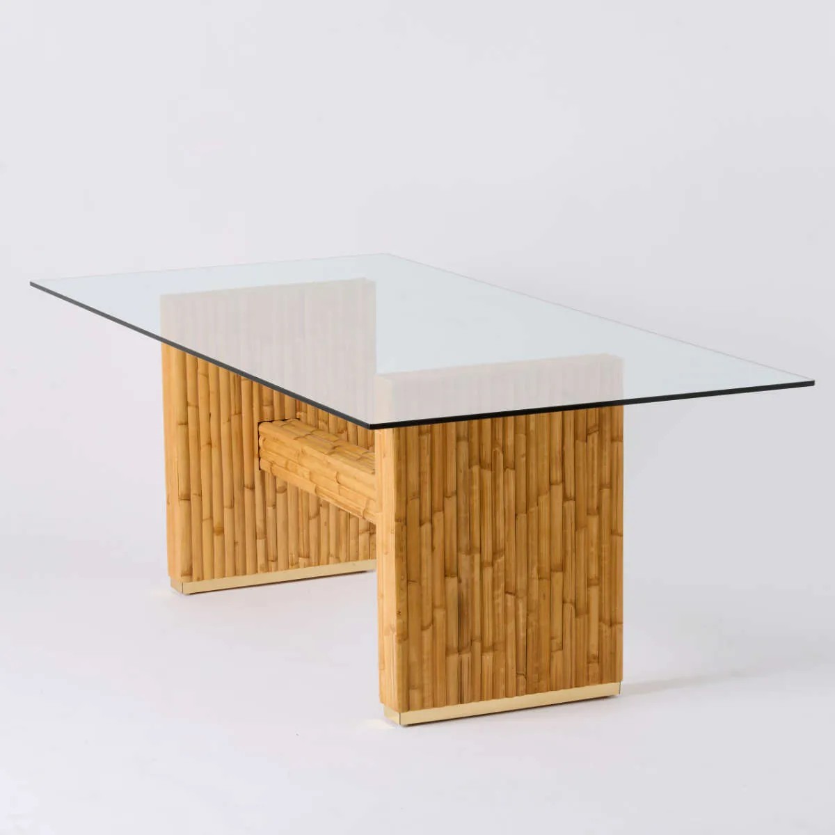 Table rectangulaire en rotin RIVIERA rotin teinté "miel", KOK