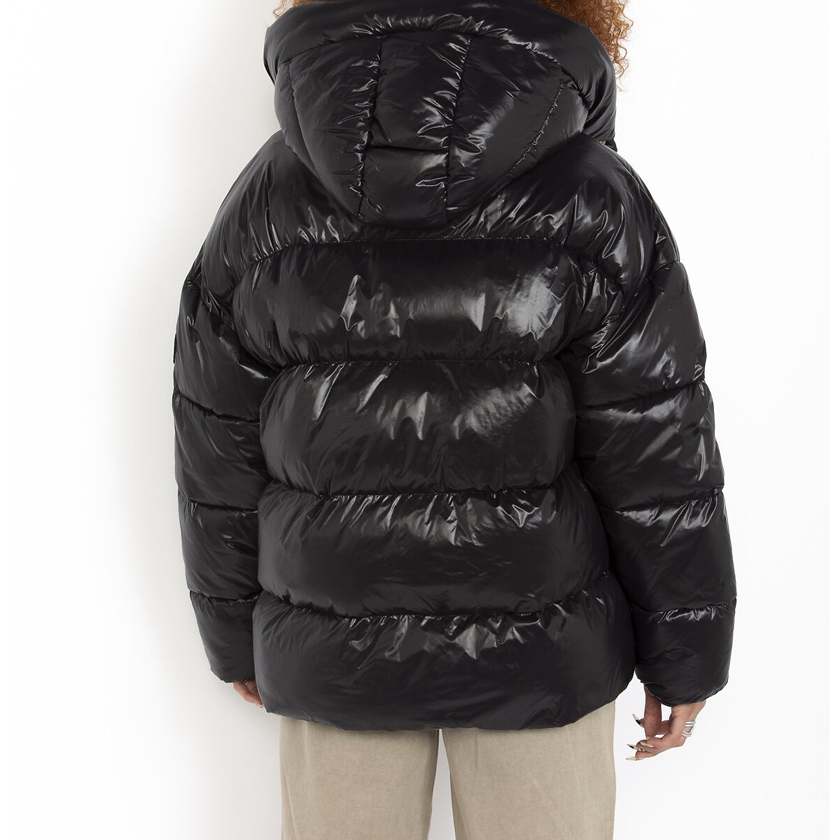 Doudoune oversize zippée, SCHOTT noir, SCHOTT