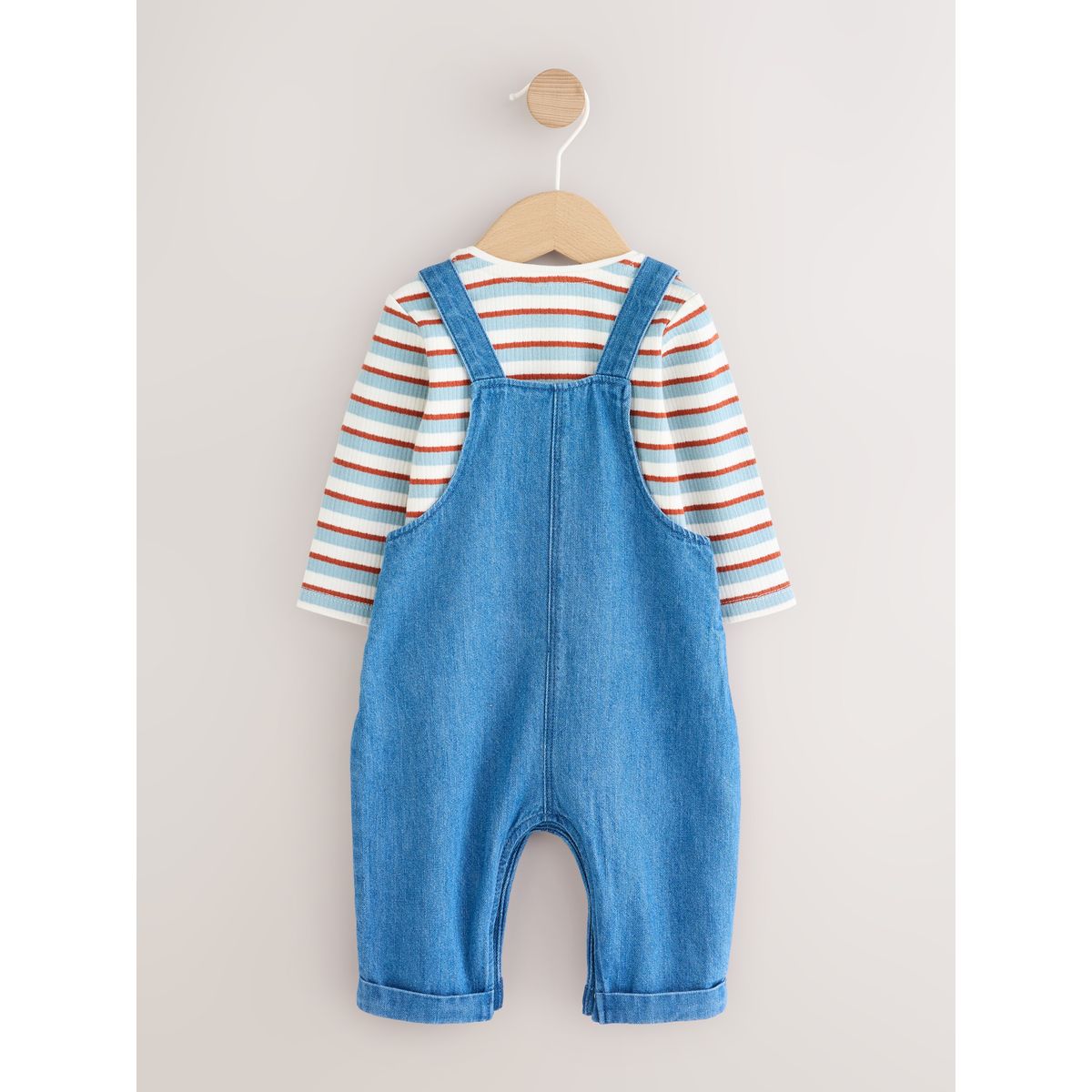 Body texturé et salopette en denim bébé club du lait bleu, NEXT