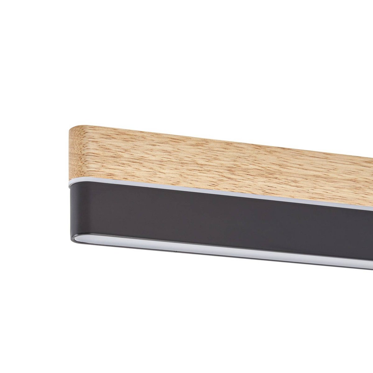 Plafonnier en bois moderneLED, Holven bois clair, noir, LUCANDE