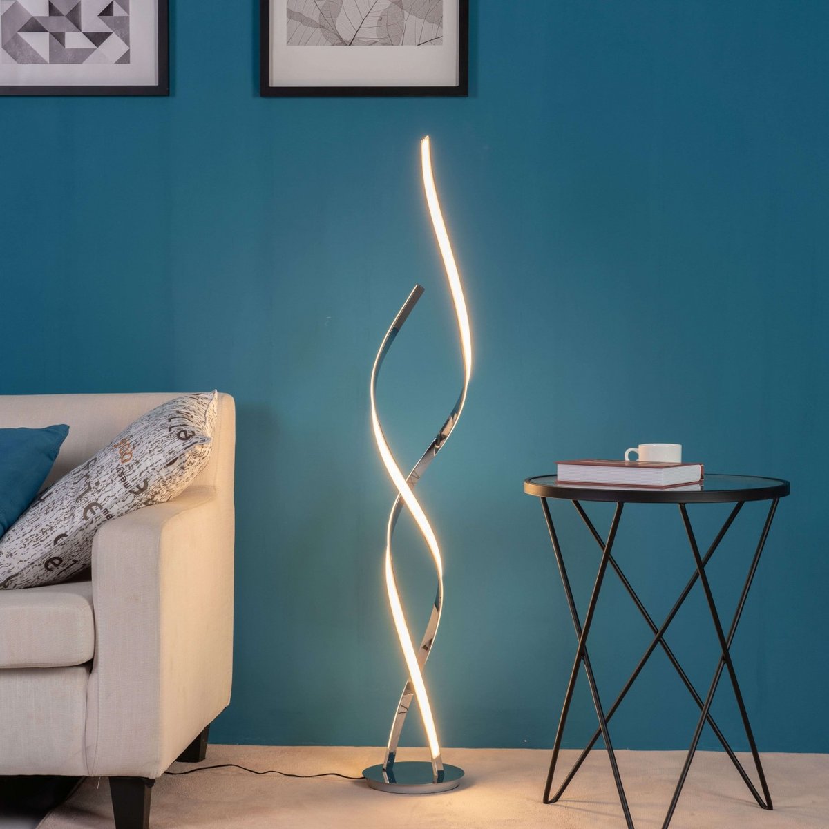 Grande lampe LED design - CASCADA argenté / chromé, KOSILUM