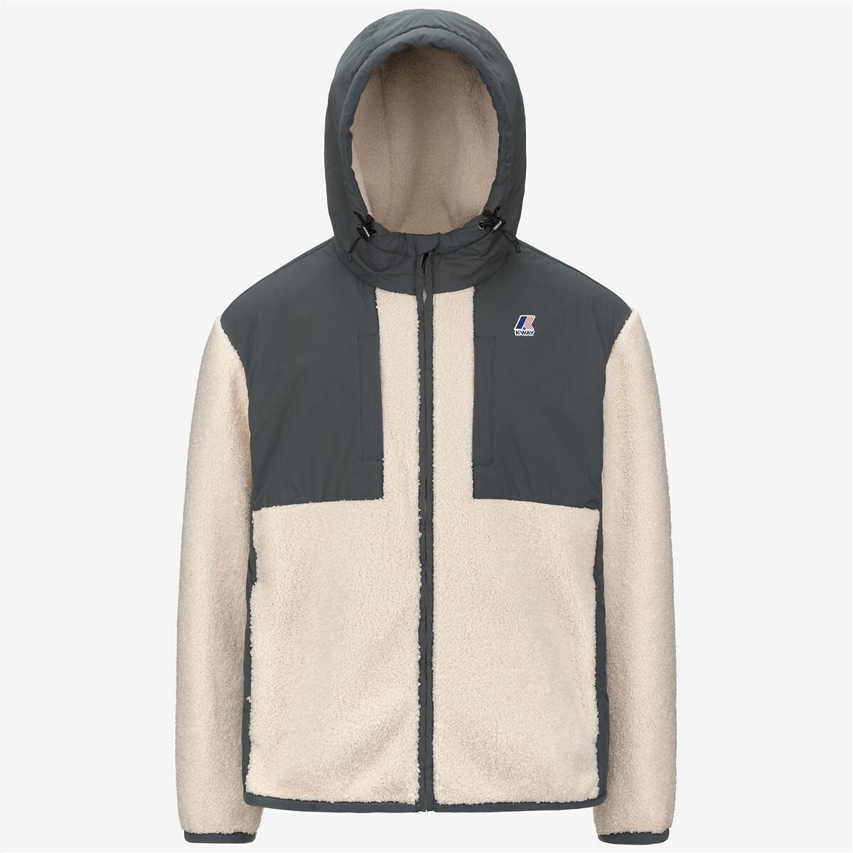 Veste en sherpa unisexe LE VRAI 4.0 SAMSON ORSETTO gris/écru, K-WAY