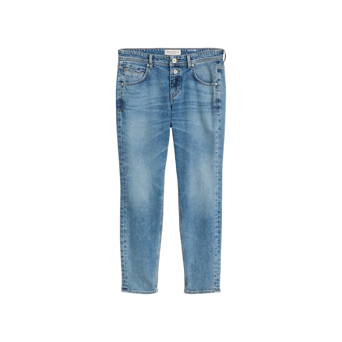 Jeans modèle Theda boyfriend en coton bio mélangé bleu, MARC O'POLO