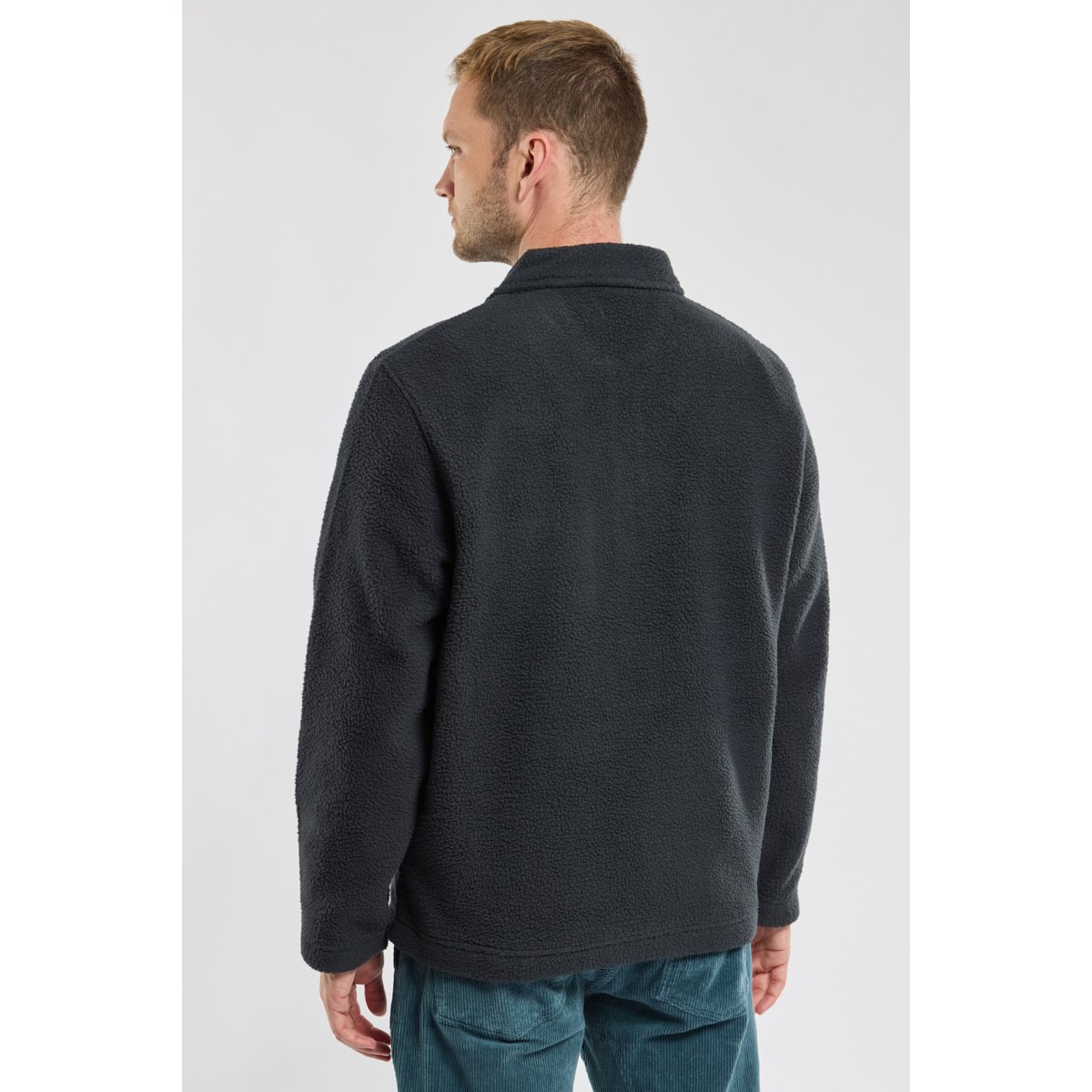 Sweat zippé unisexe en sherpa marine deep, ARMOR-LUX