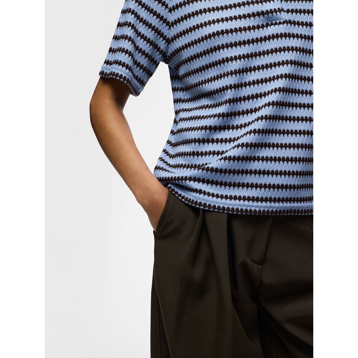 Top En Maille bleu - cashmere blue1, PIECES