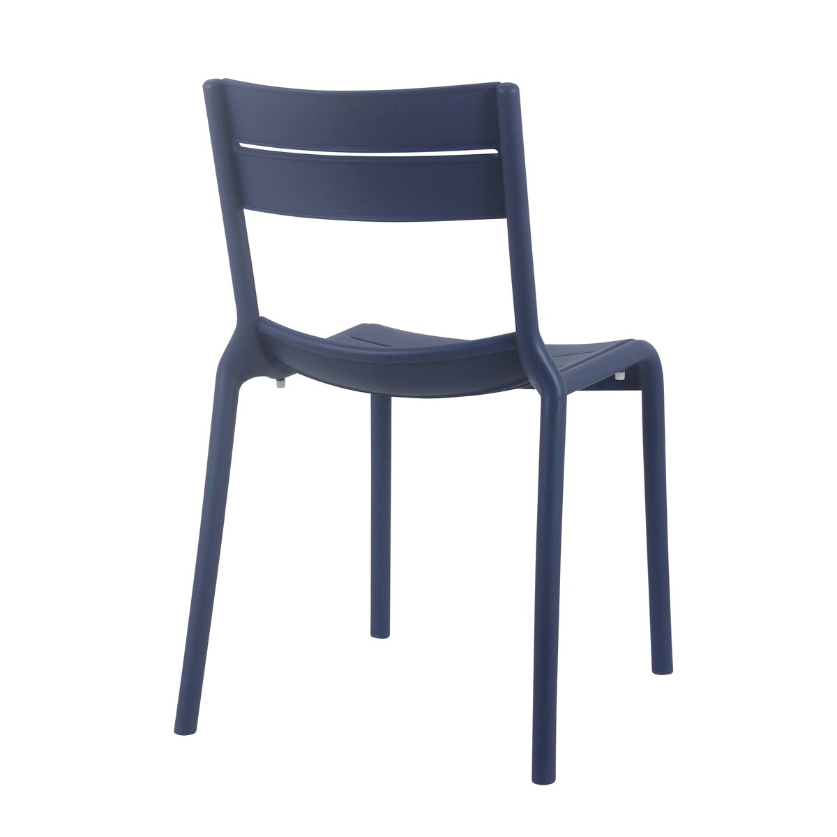 Lot de 4 chaises de terrasse en plastique, PANAME bleu canard, OVIALA