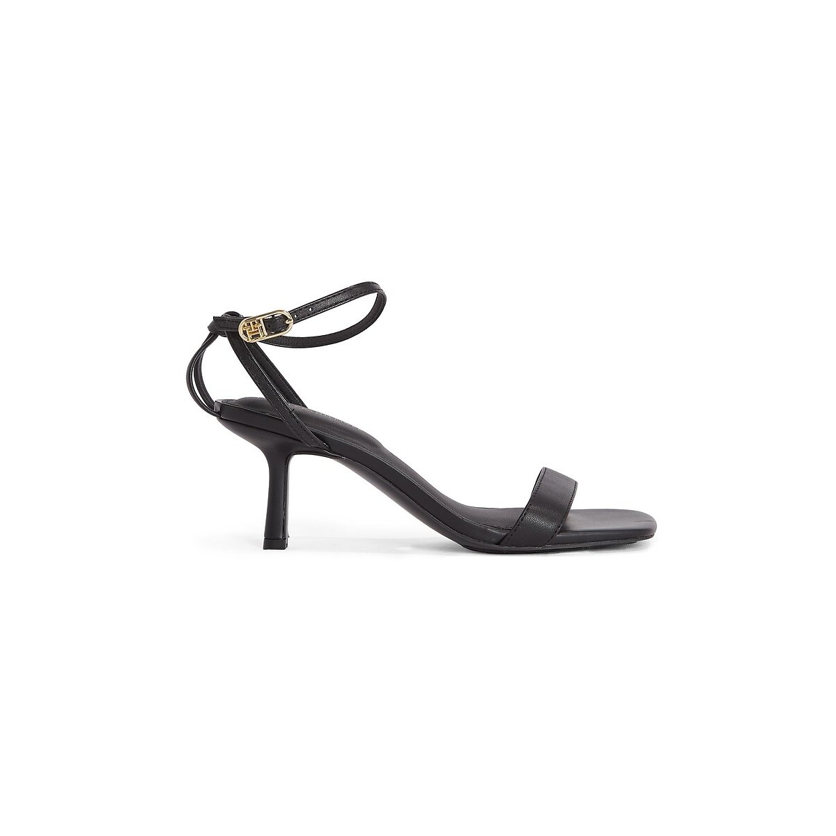 Leather Kitten Heel Sandals black, TOMMY HILFIGER