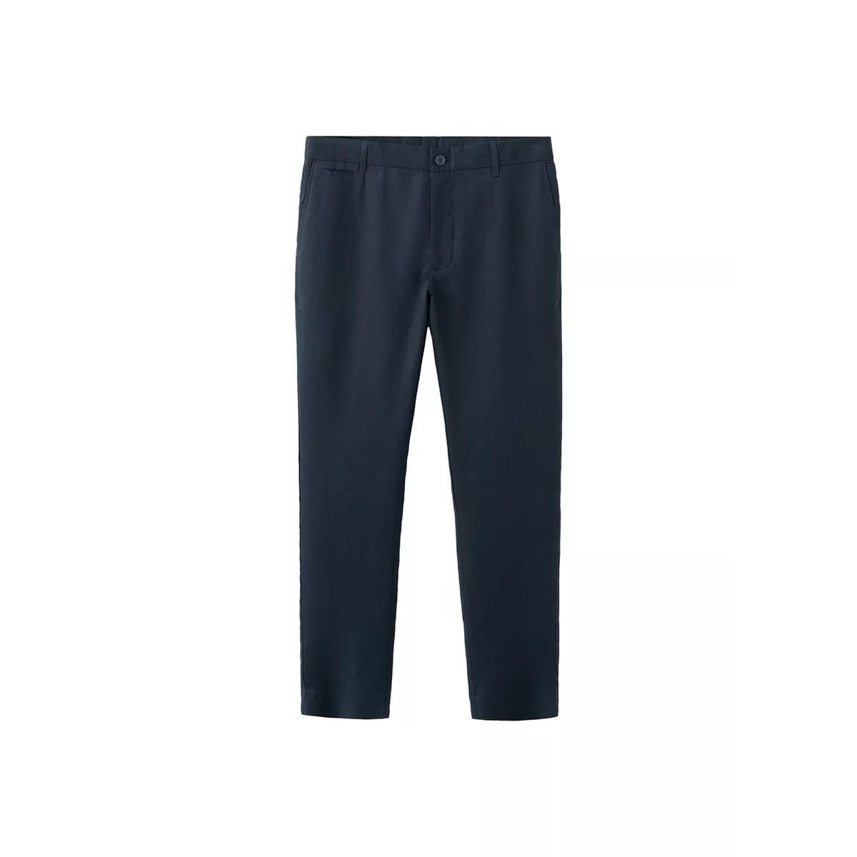 Pantalon 100 % lin slim fit bleu marine, MANGO MAN