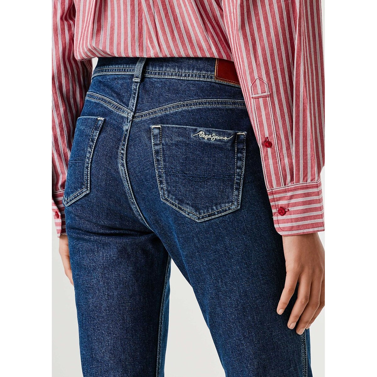 Jean bootcut taille standard PIPER stone wash royal blue, PEPE JEANS