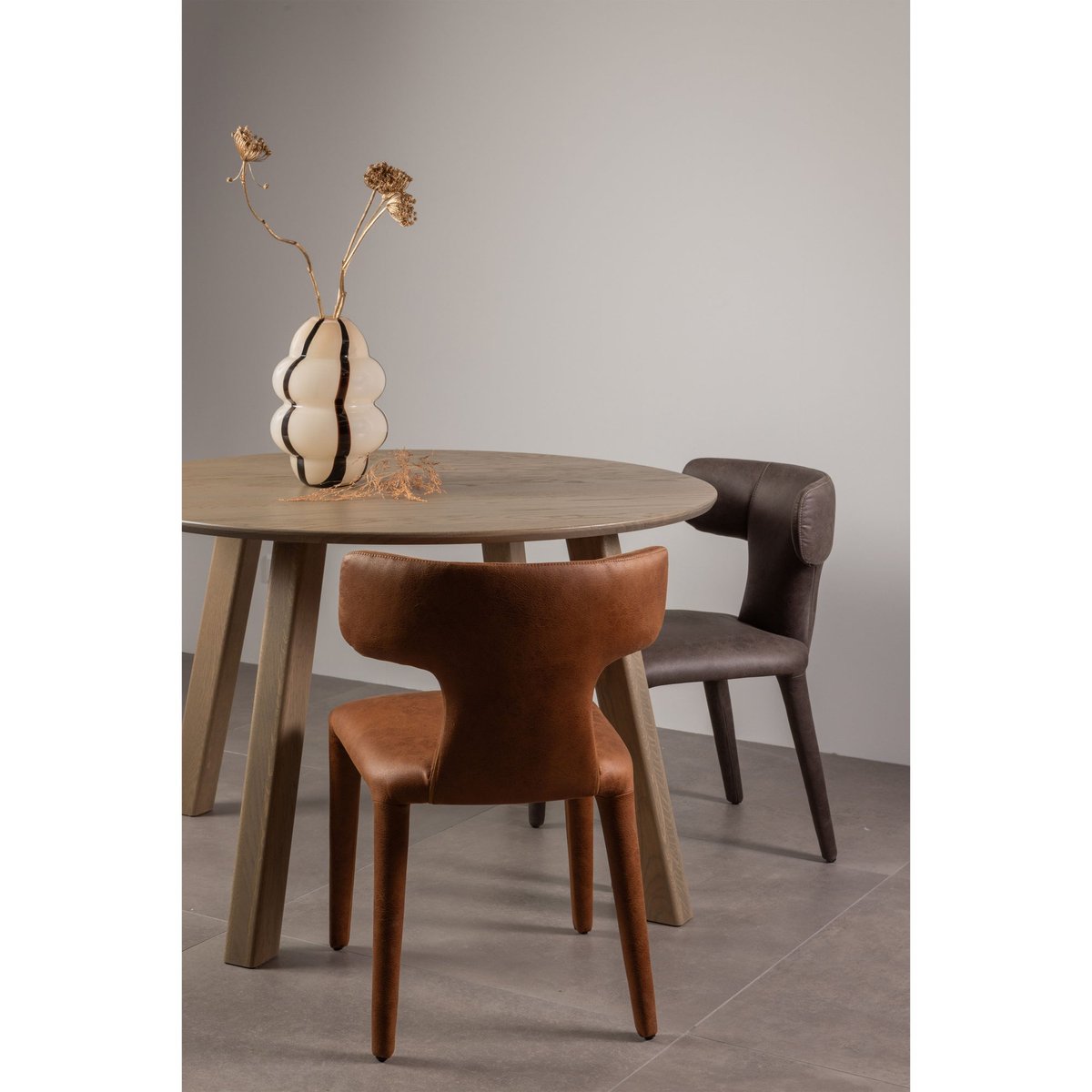 Lot de 2 chaises de salle à manger en polyester PERMIT noir, WOOOD