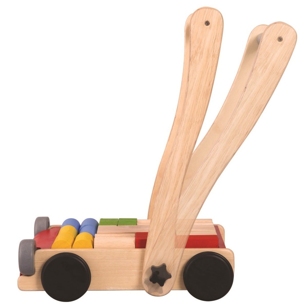 Chariot de marche avec cubes beige, PLAN TOYS