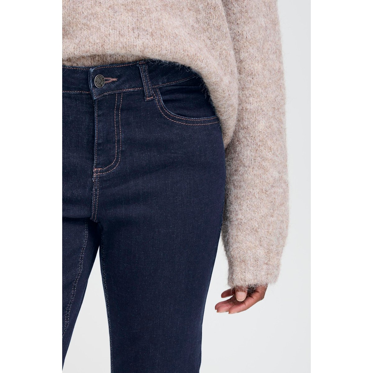 Jeans coupe classique, taille mi-haute bleu dark blue denim, B.YOUNG