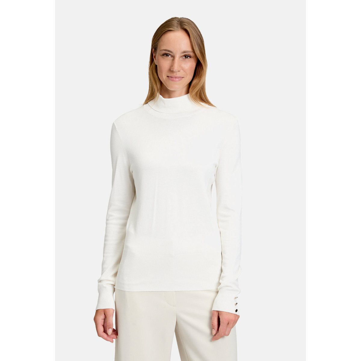Pull-over à col roulé à manches longues blanc, BETTY BARCLAY