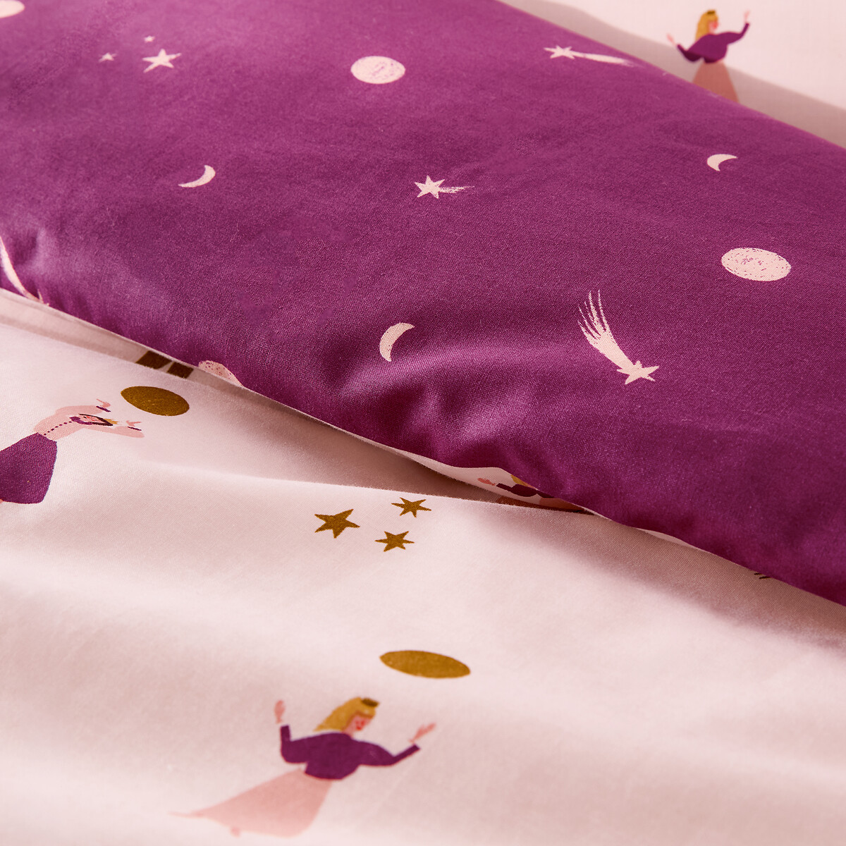 Starry Princess 30% Recycled Cotton Child’s Duvet Cover pink, LA REDOUTE INTERIEURS