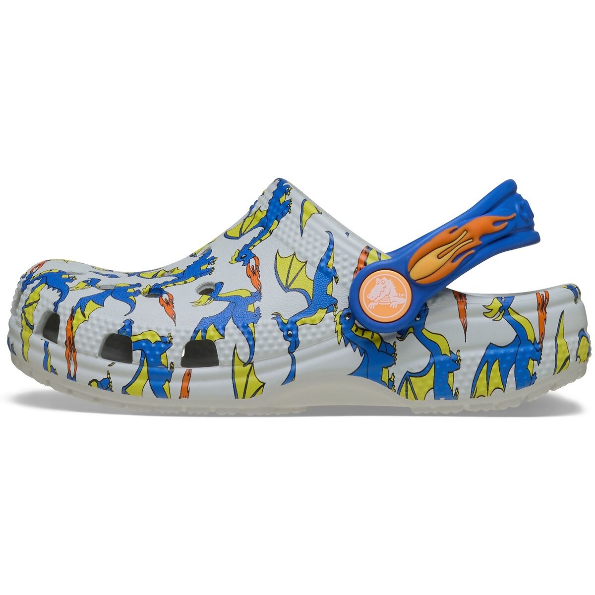 Klassieke klompen Dragon Graphic bedrukt grijs, CROCS
