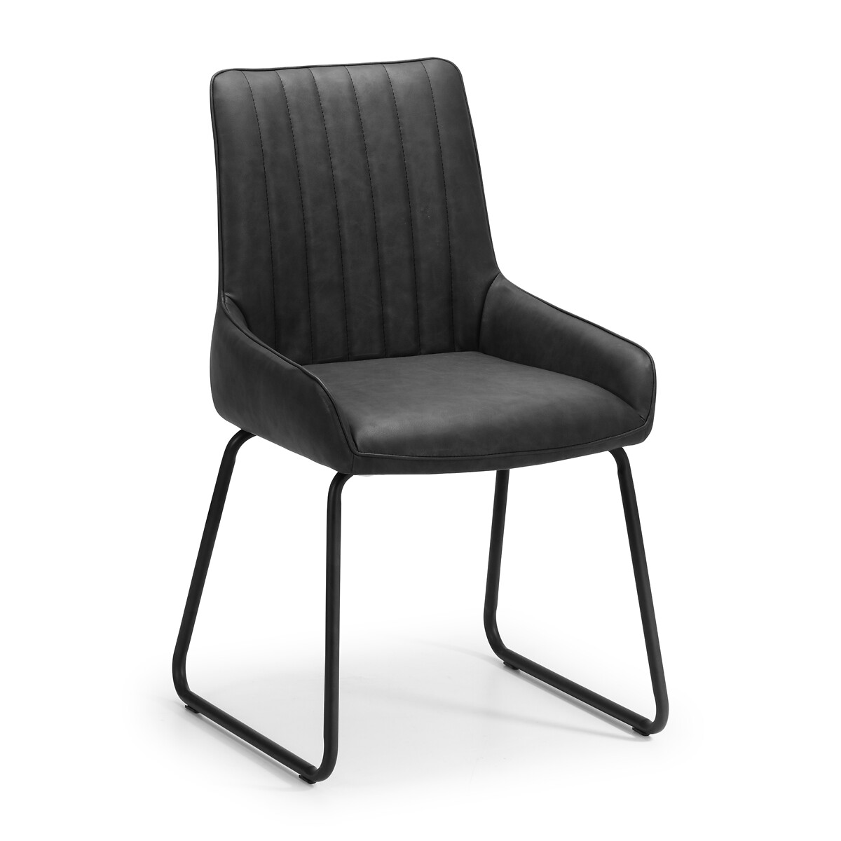 Marylebone Leather Dining Chairs (Set of 2) black, SO'HOME