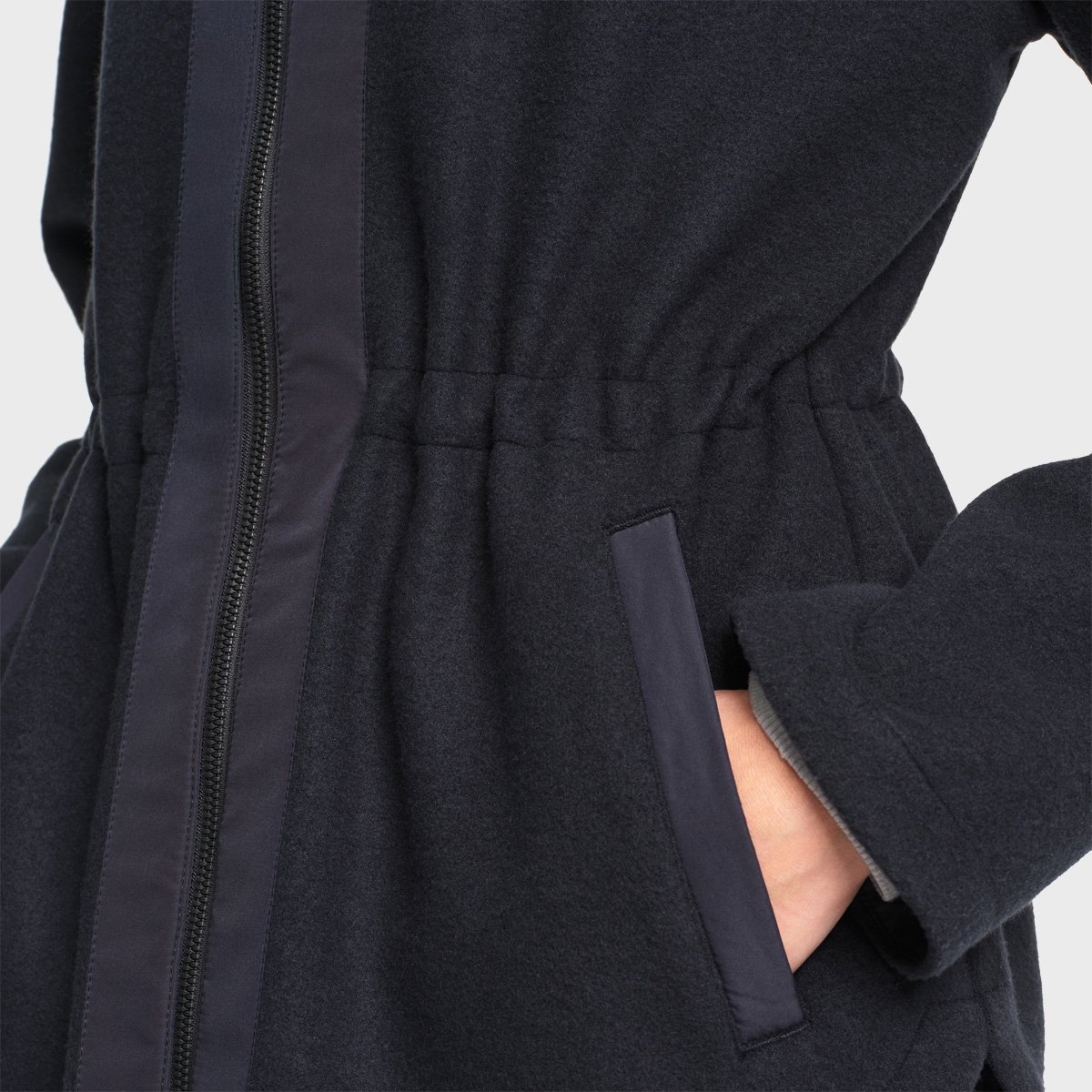 Veste polaire effet laine bouillie col montant noir, AIGLE