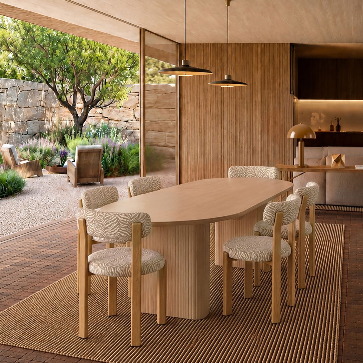Table extensible 180-230cm en bois effet naturel, NOCERA couleur unique, NOW'S HOME