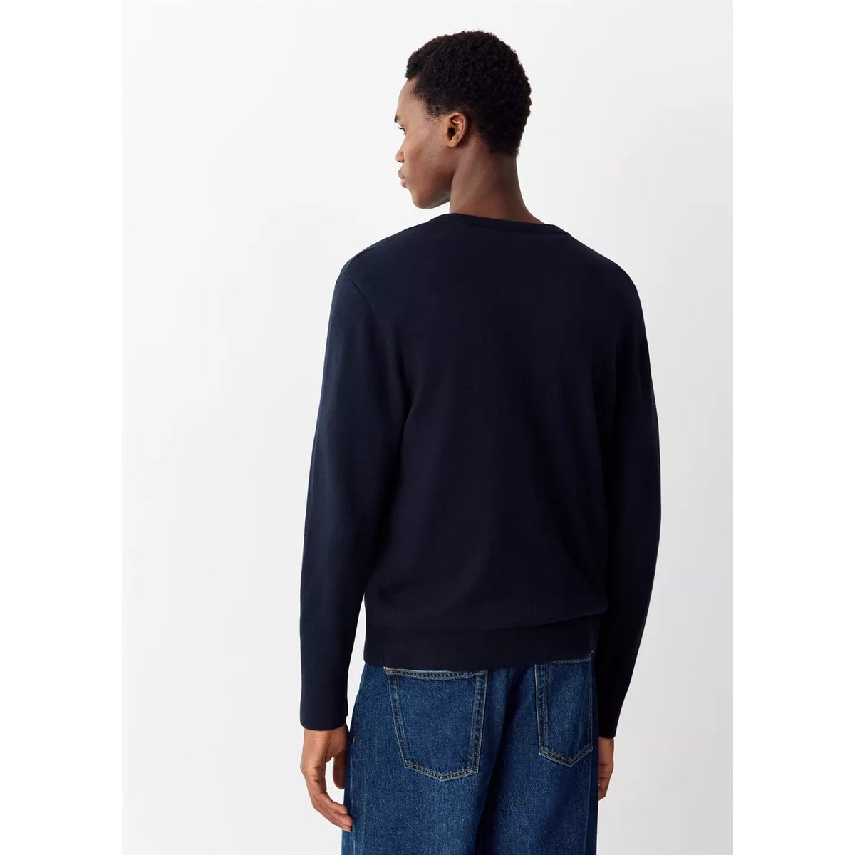 Pull-over maille coton bleu marine, MANGO TEEN